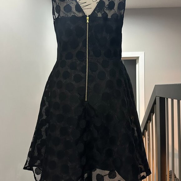 Betsey Johnson Retro 50s Fit & Flare Black Polka Dot Dress - Size 10/M - Picture 7 of 9